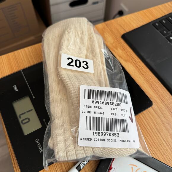 J.Crew Ribbed Cotton Blend Socks Mens One Size Natural Stretchy Mid Calf Solid - Picture 3 of 3